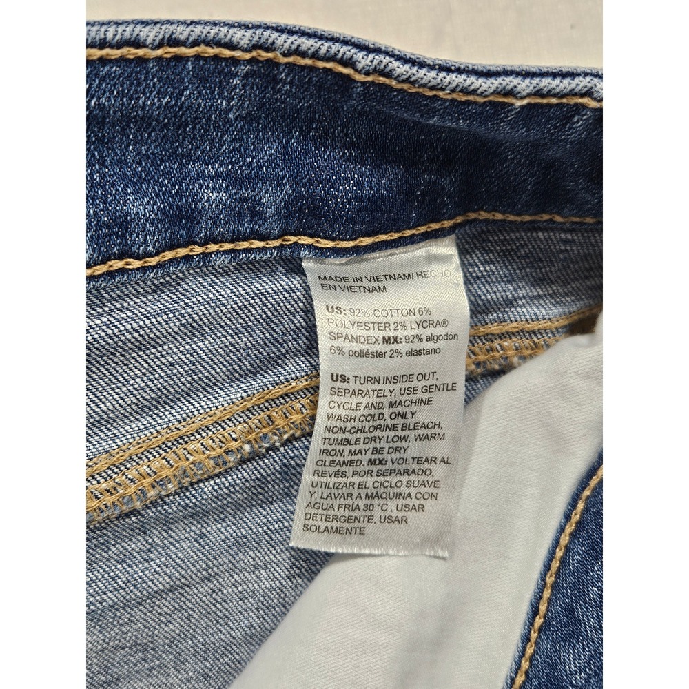Chicos So Slimming Girlfriend Flare Jeans Blue Medium Wash Raw Hem Size 1R 8R - Picture 4 of 8